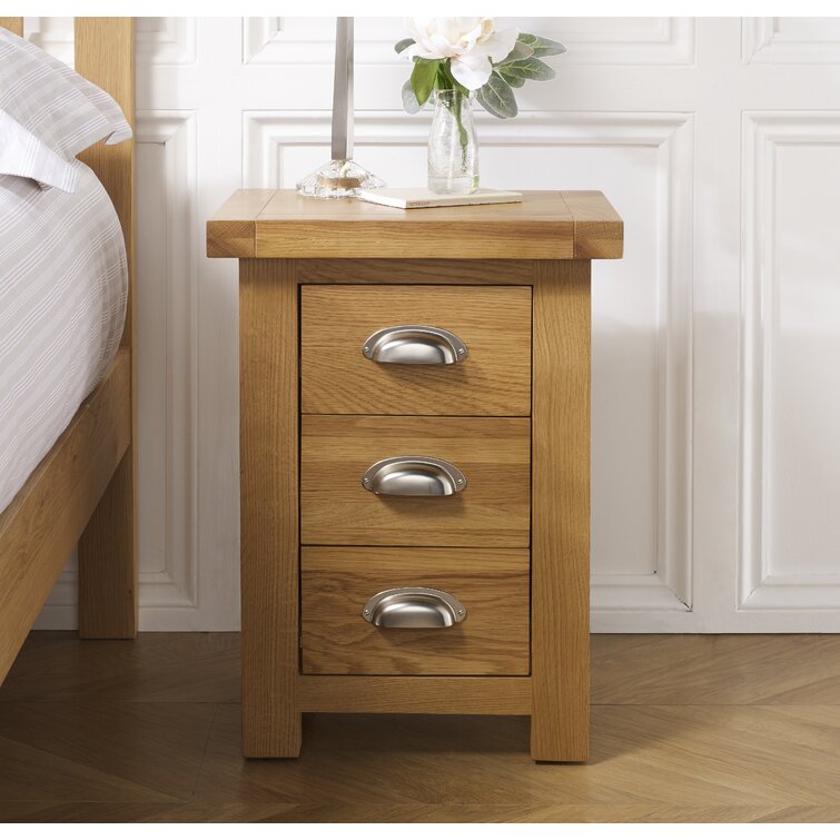 Gracie Oaks Hagberg 3 Drawer Bedside Table & Reviews | Wayfair.co.uk